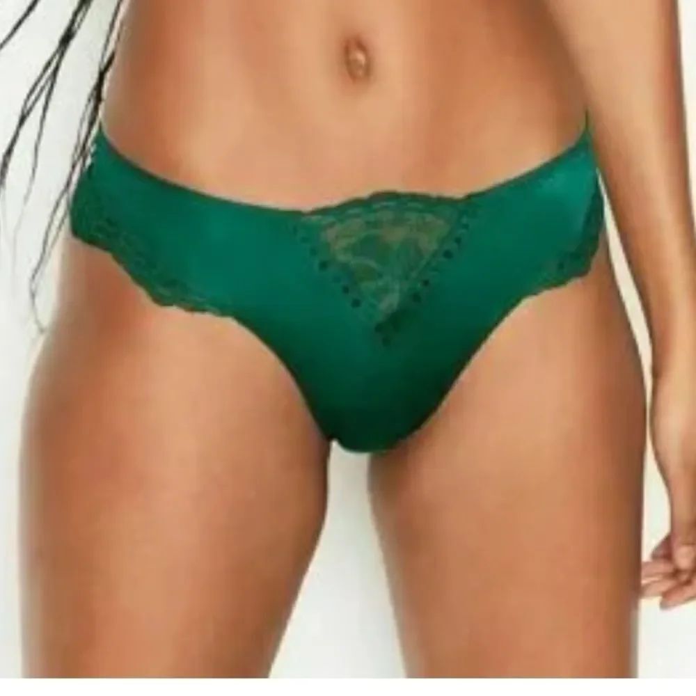 Victorias Secret Very Sexy Satin Micro Lace Crystals detail thong panty Cypress